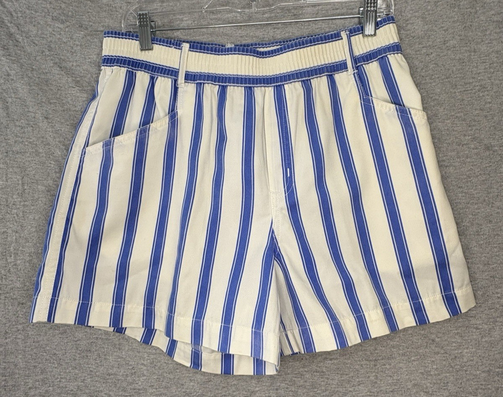 Vintage 80s 90s Idioms Women Small Shorts Preppy Retro Classic Pull On Stripe